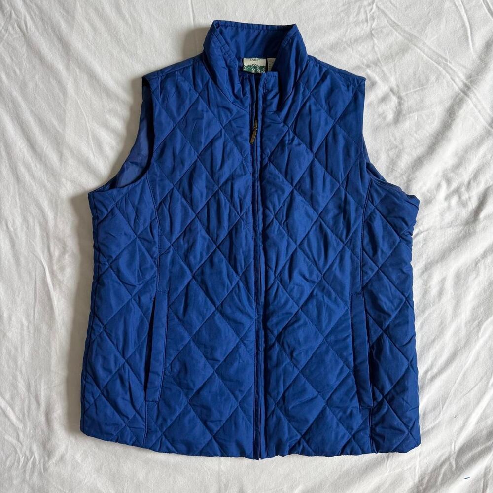 Mountain Lake Women’s M Royal Blue Quilted Puffer Vest Outdoor Preppy